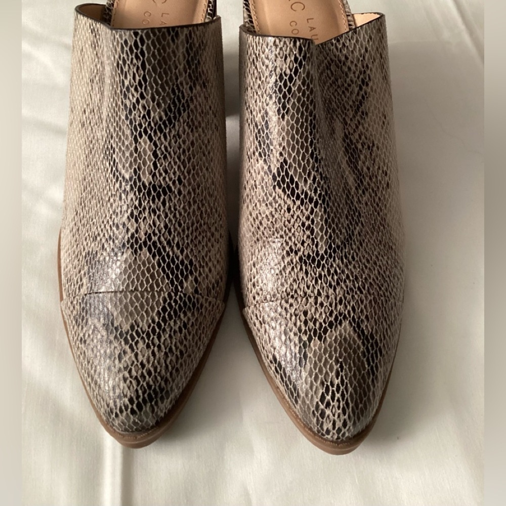 Lauren Conrad block heels pointed toes Mules